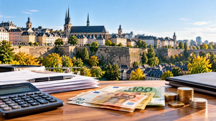 Poreska reforma u Luksemburgu – evri, dokumenta i kalkulator, ilustracija