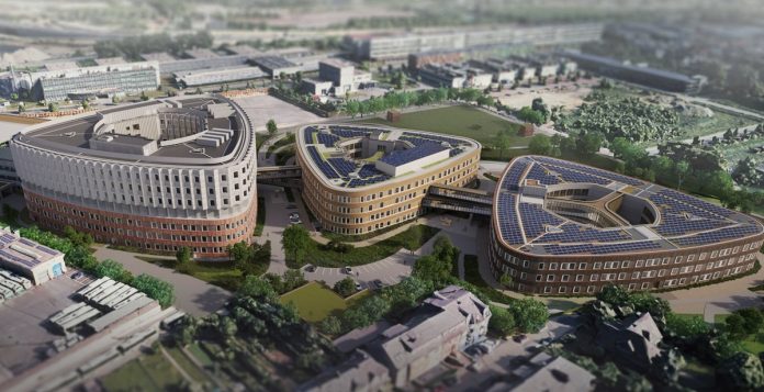 Arhitektonska vizualizacija planirane bolnice Südspidol u Esch-sur-Alzette, Luksemburg